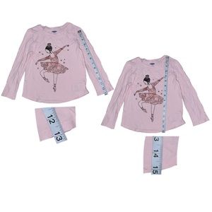 Old Navy Long Sleeve T Shirt Girls Size 5T Pink Ballerina VGUC